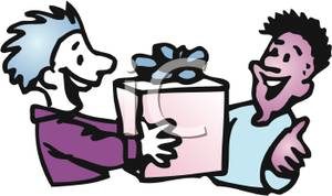 A_Young_Man_Giving_A_Gift_To_Another_Young_Man_Royalty_Free_Clipart_Picture_090730-130111-848042